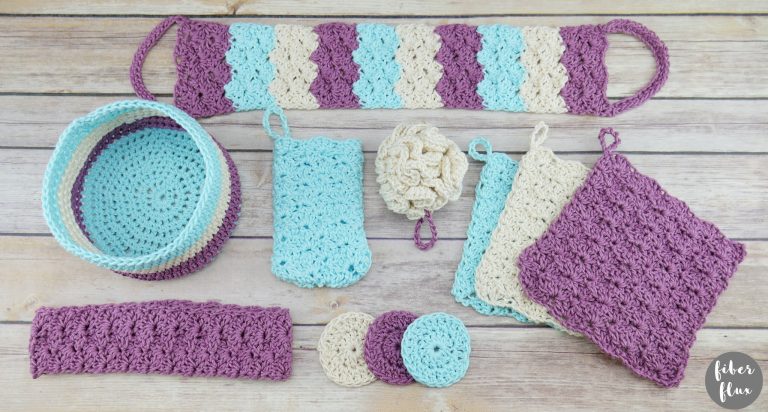 Summer Spa Basket Essentials patterns by Fiber Flux