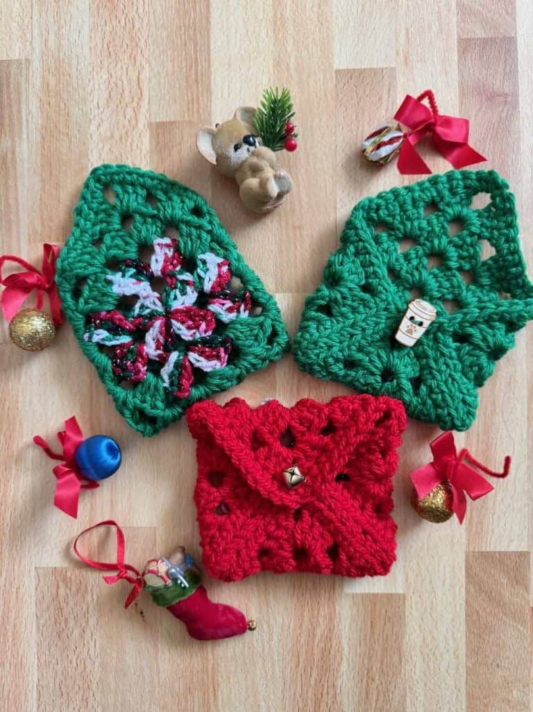 Granny Square gift card holder by Madame Stitch