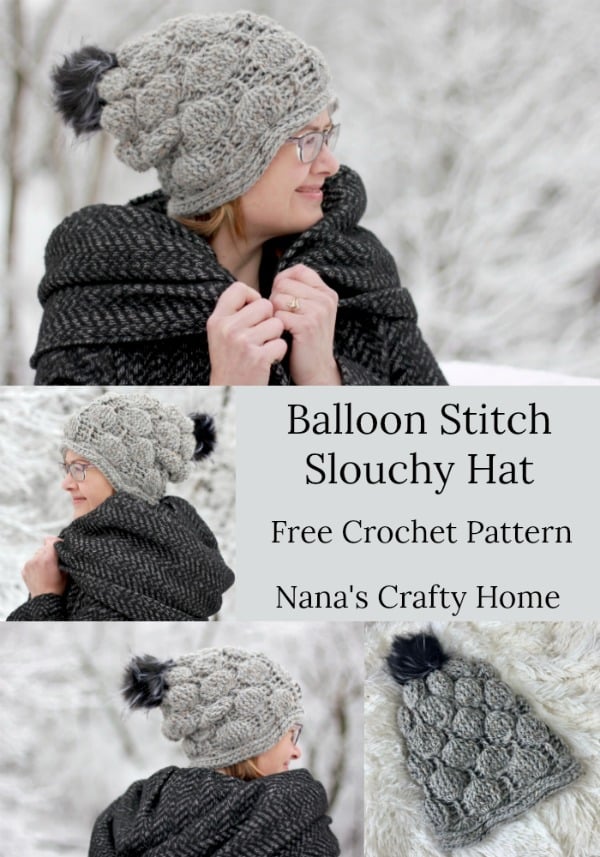 Balloon Stitch Slouchy Hat Free Crochet Pattern