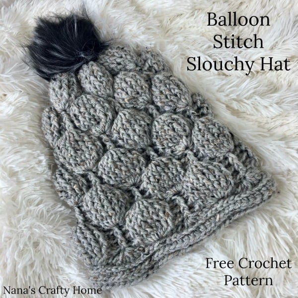 Balloon Stitch Slouchy Hat