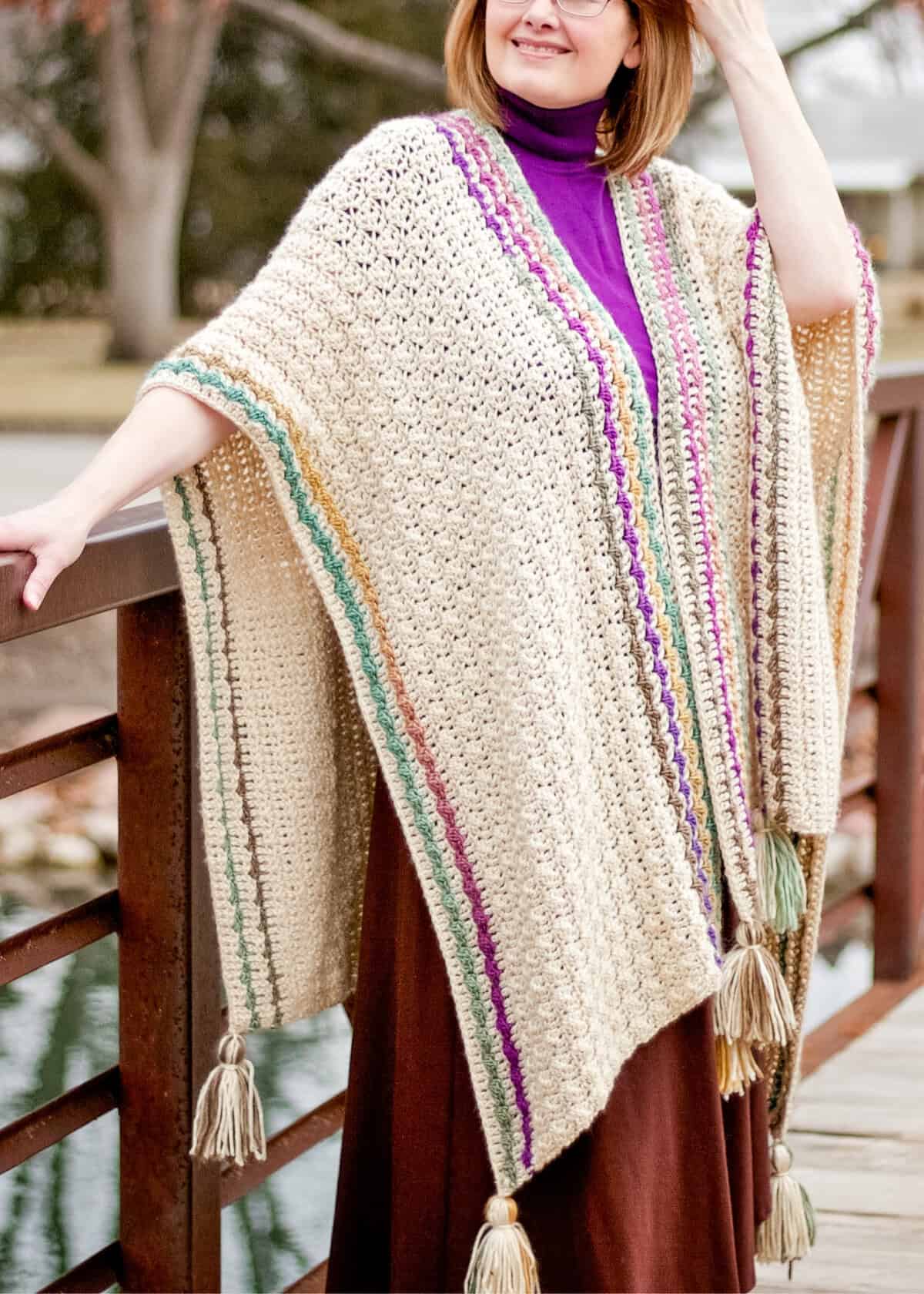 Free crochet ruana pattern