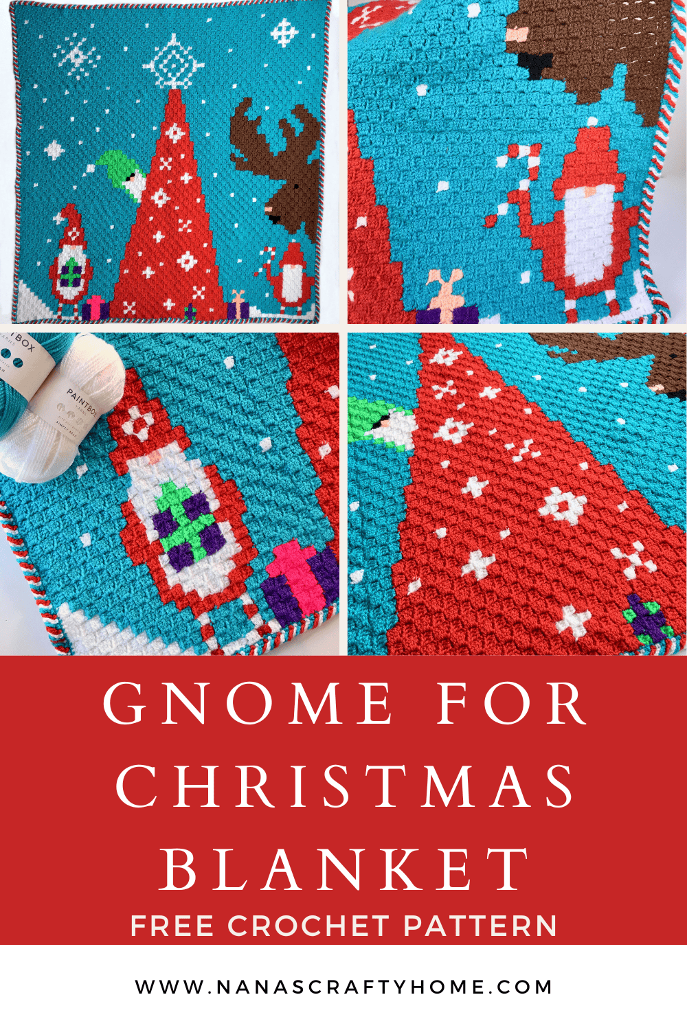 Gnome for Christmas Blanket free crochet pattern
