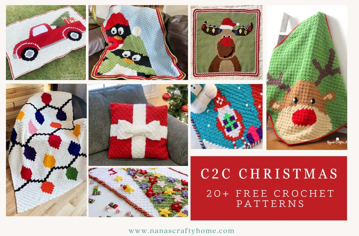 c2c Christmas crochet patterns all free!