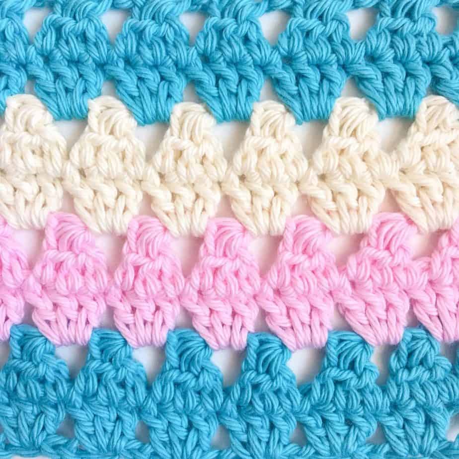 Granny Triangle Crochet Stitch close up