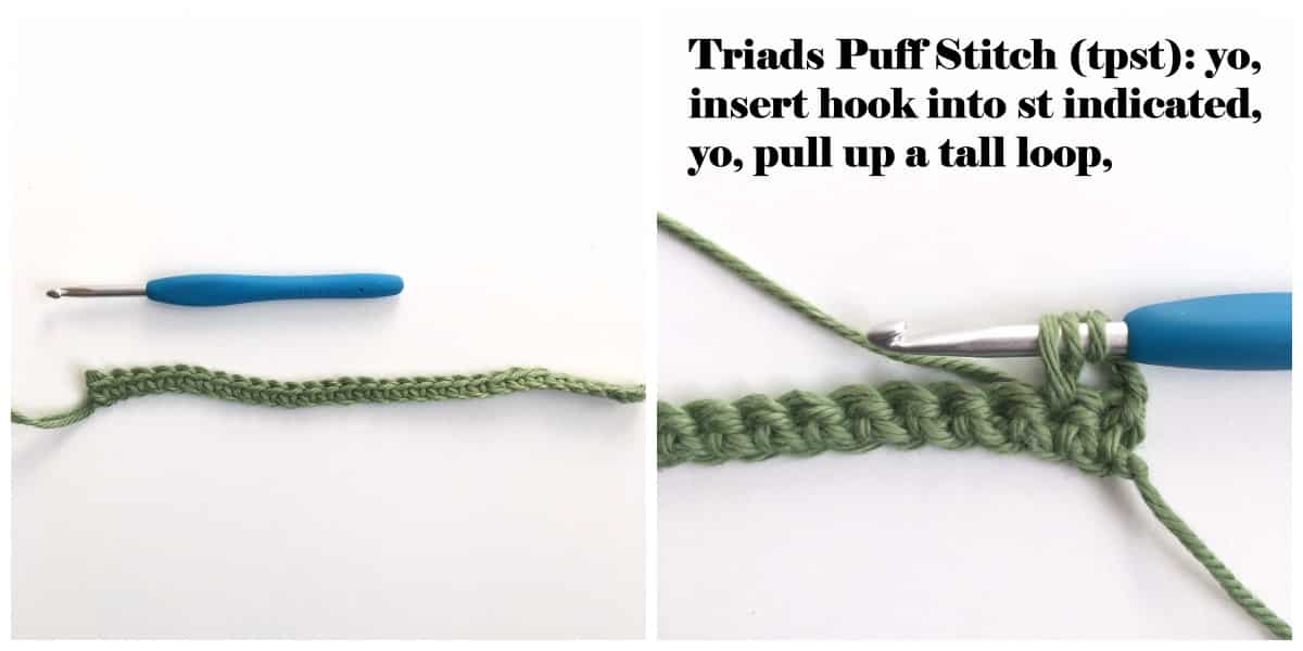 Triads Puff Stitch Process 1