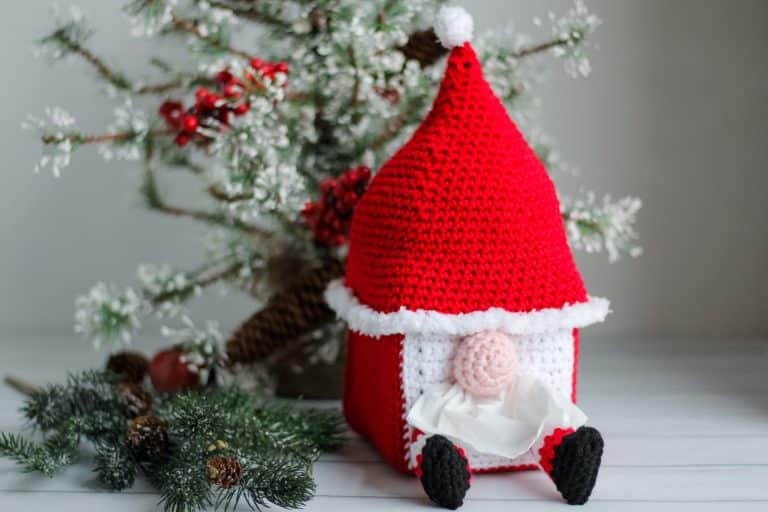 Gnome Tissue Box Cover free crochet pattern