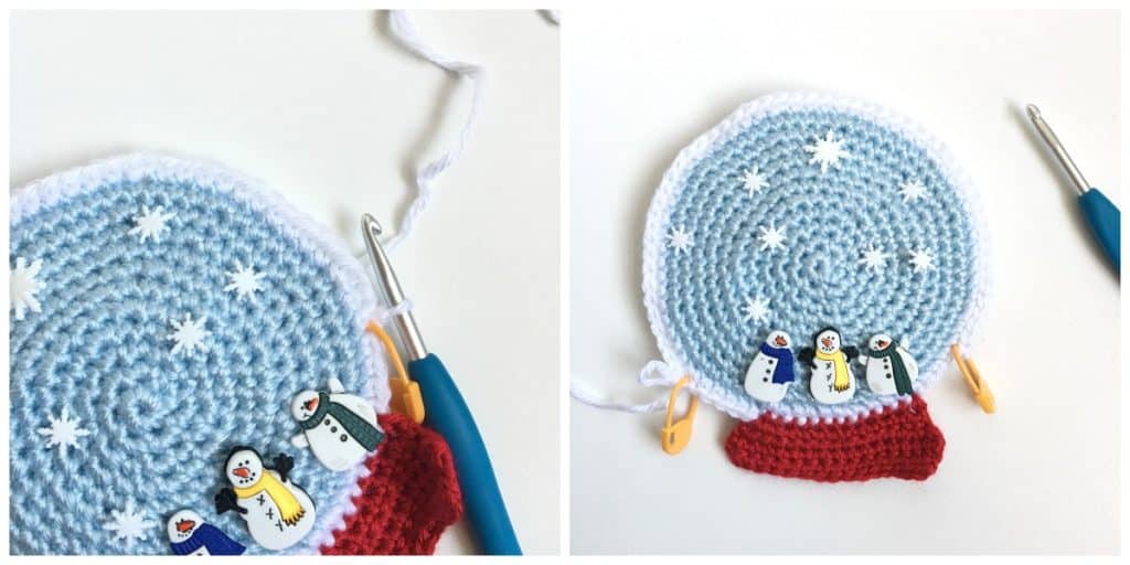 Snow Globe Towel Topper Free Crochet Pattern process 2