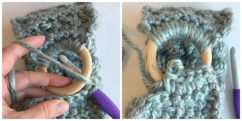 Crochet bobble headband process 2