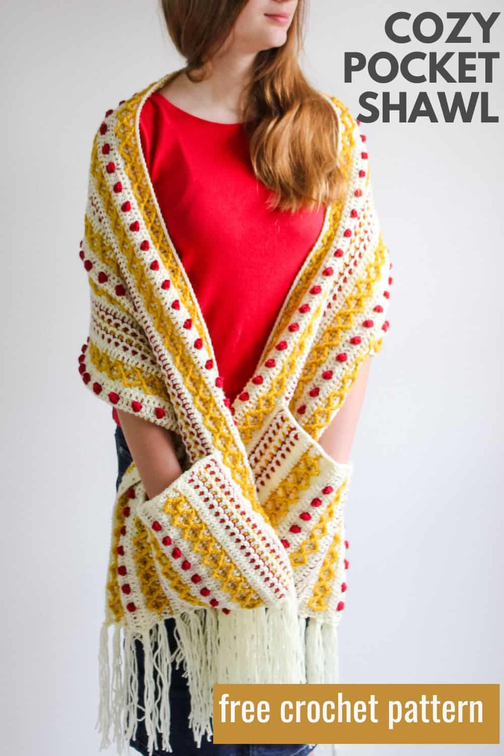 Crochet Pocket Shawl free crochet pattern