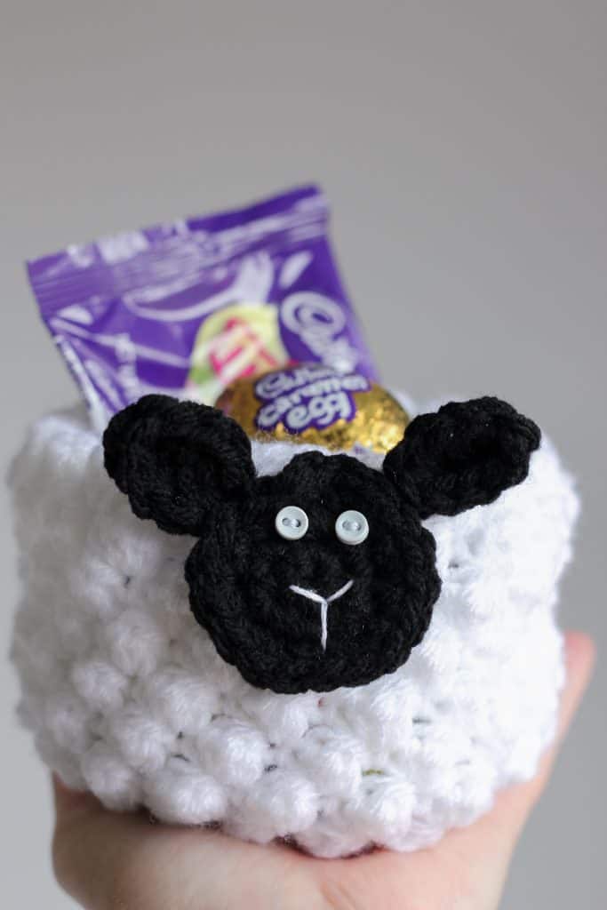 Lamb Cup Basket free crochet pattern