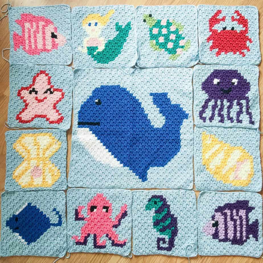 Sea Life Crochet Blanket