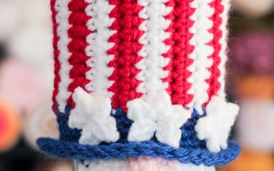 4th of July Gnome Patriotic Cup Cozy free crochet pattern