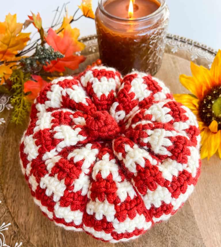 checkered plaid crochet pumpkin pattern