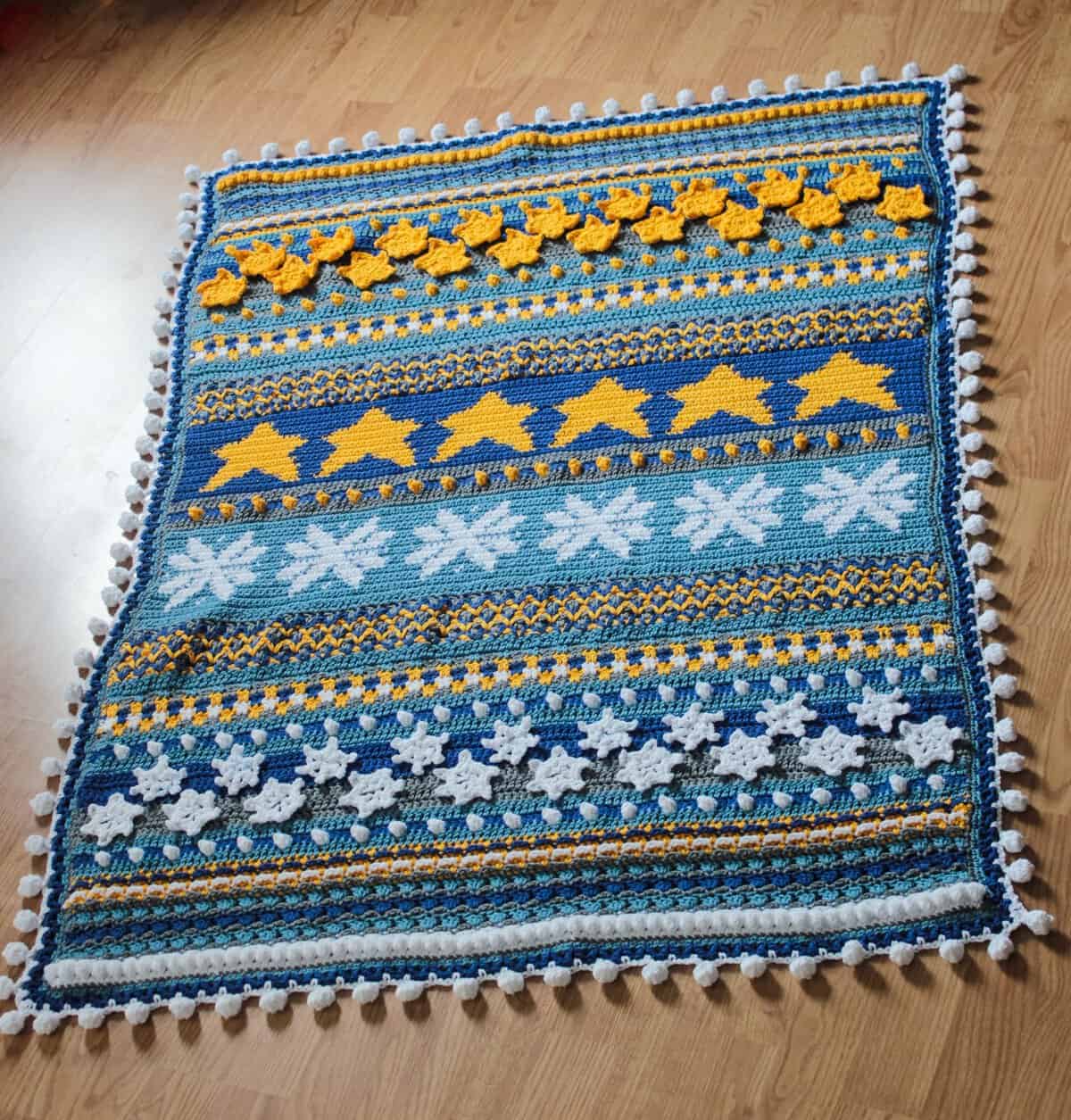 Crochet Sampler Blanket for Winter