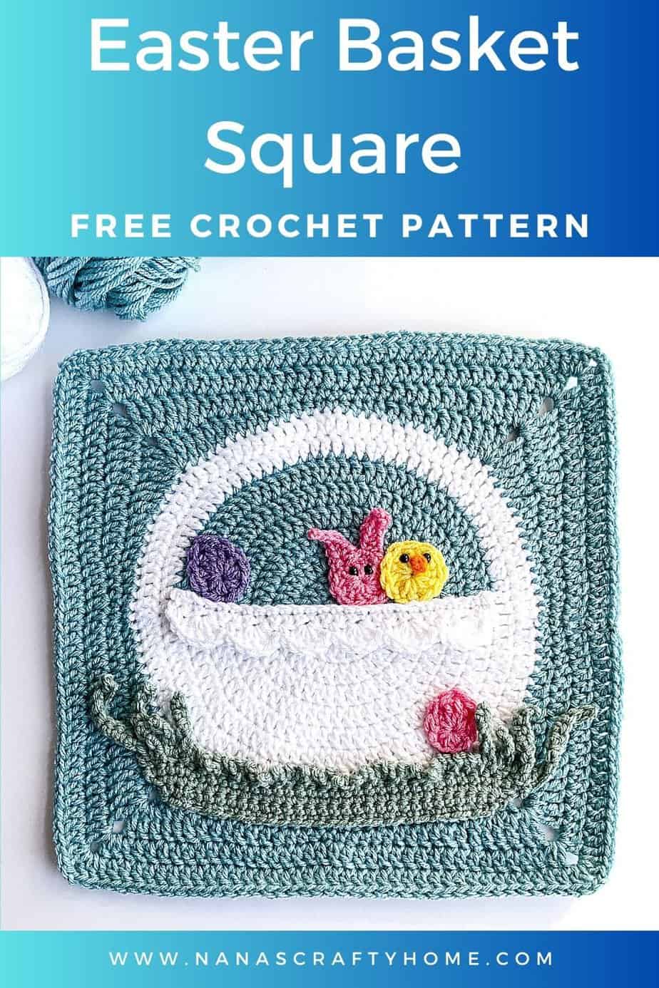 Easter Basket Granny Square free crochet pattern