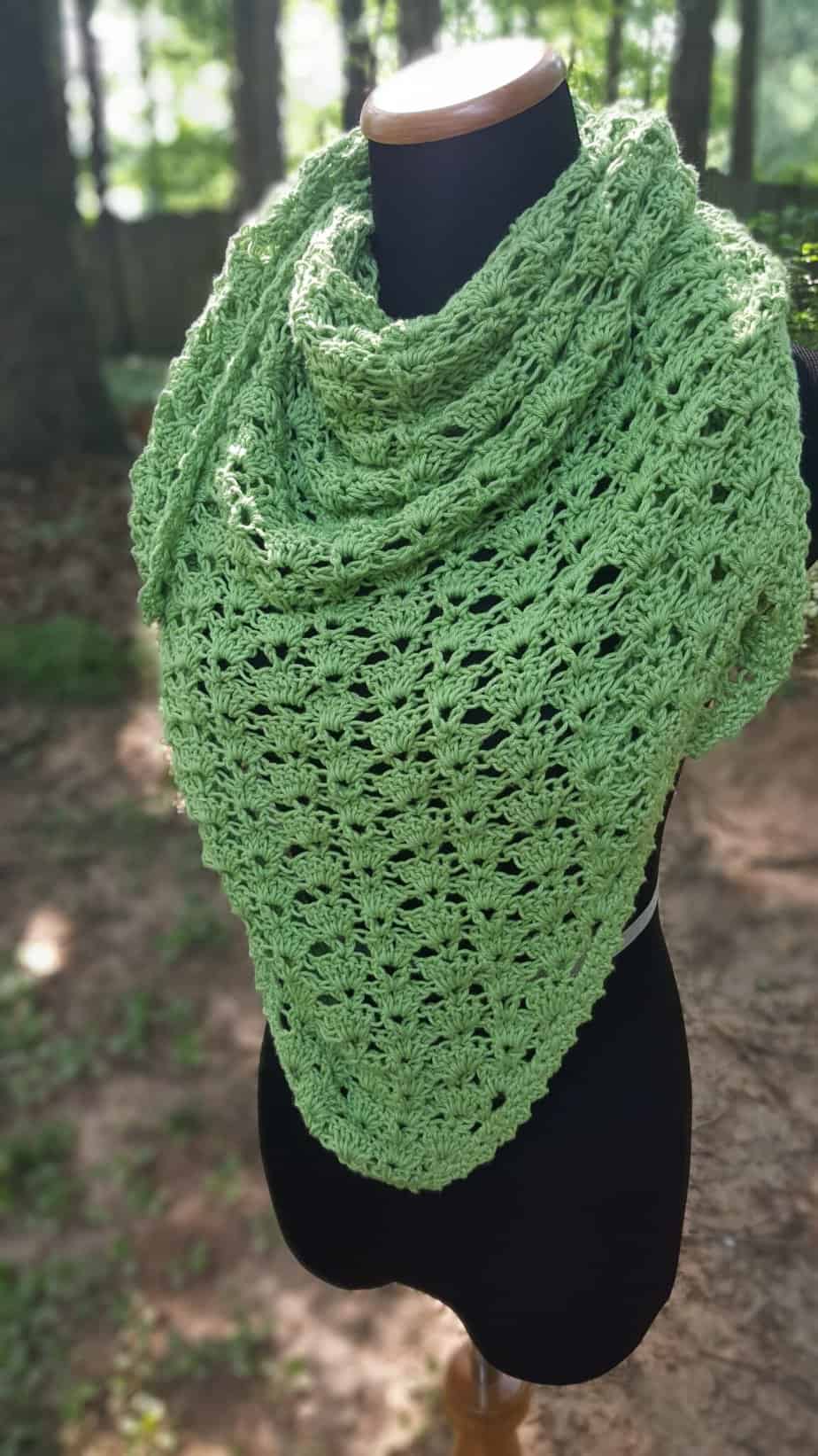 Cecilia lacy crochet scarf pattern by Two Brothers Blankets
