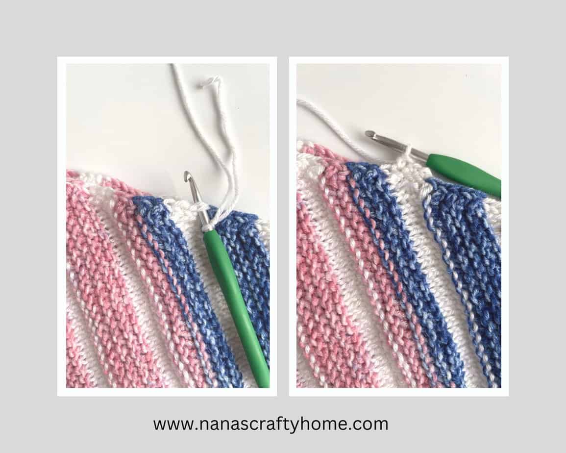 tunisian swirl hat beginning ribbing process