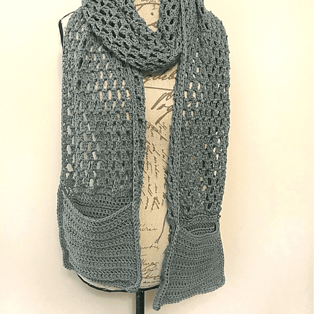 Easy Crochet Pocket Scarf by Simply Hooked by Janet