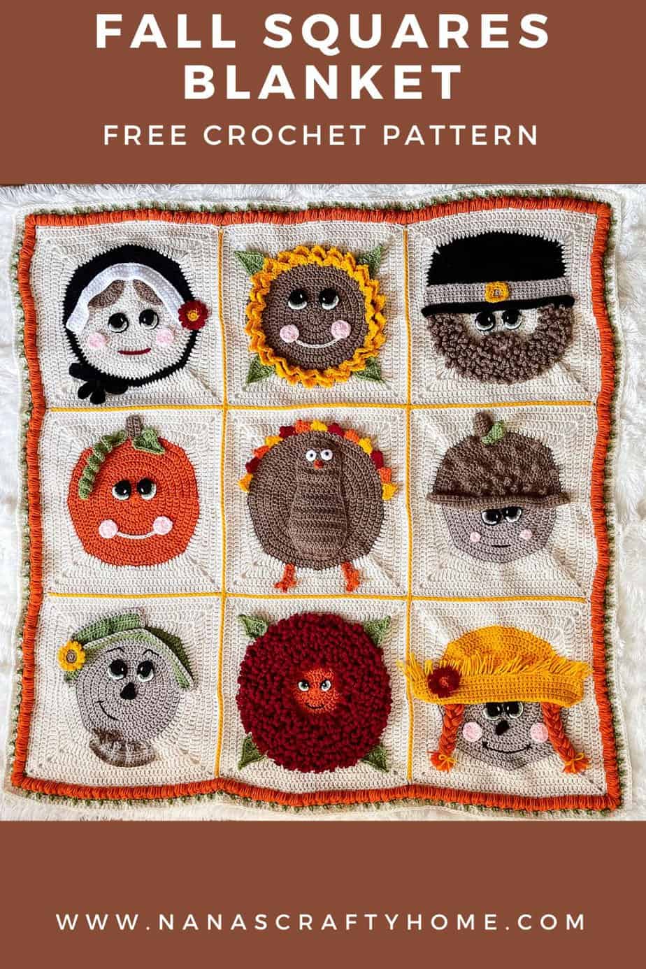 Fall Granny Square Blanket free crochet pattern