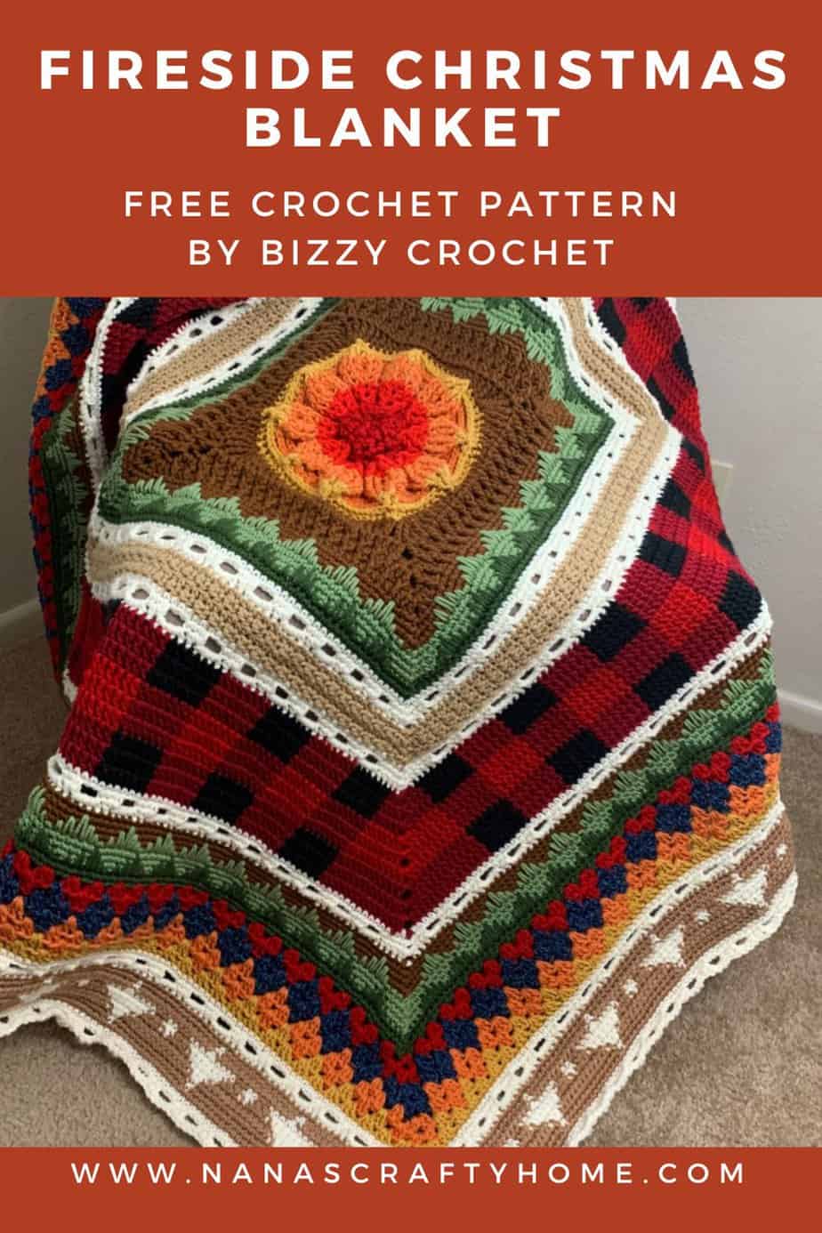 Fireside Christmas Blanket free crochet pattern