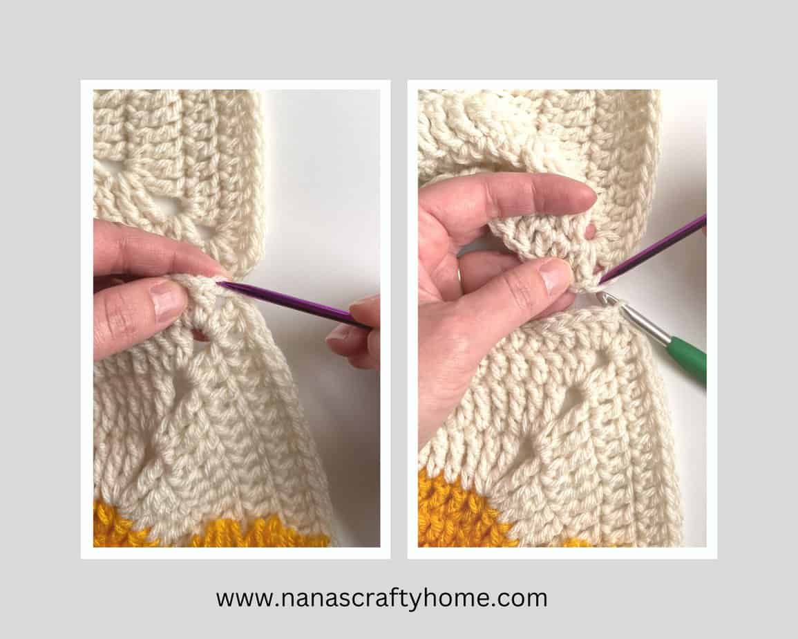 slip stitch join beginning process