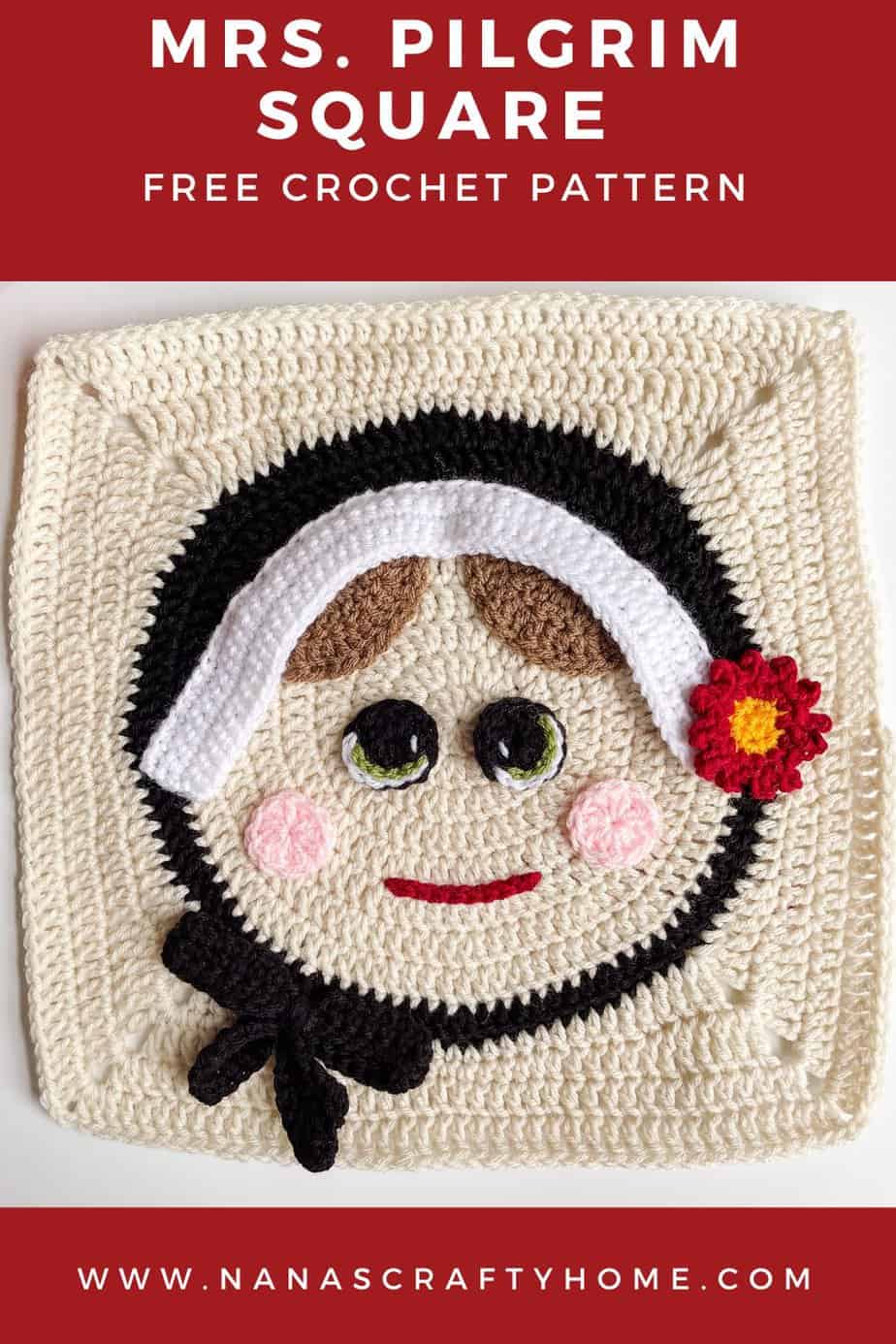 Crochet Pilgrim Woman Granny Square free crochet pattern