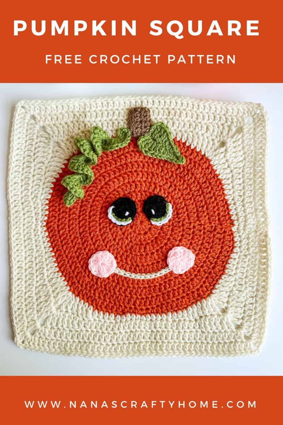 Crochet pumpkin granny square free pattern