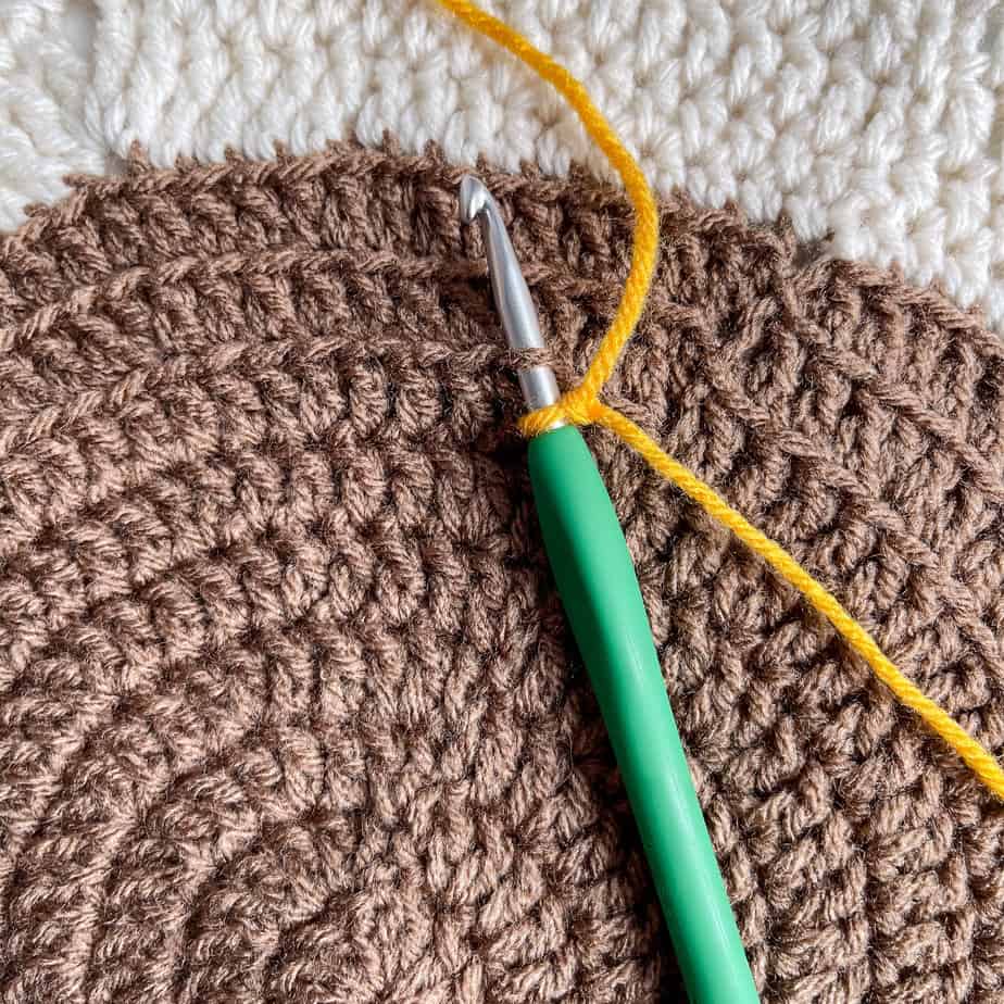 sunflower crochet petals process