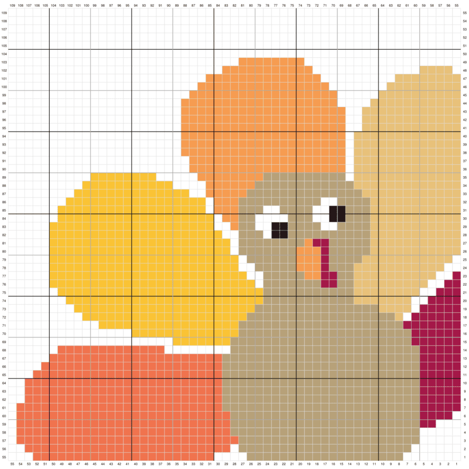 crochet Thanksgiving Turkey c2c blanket