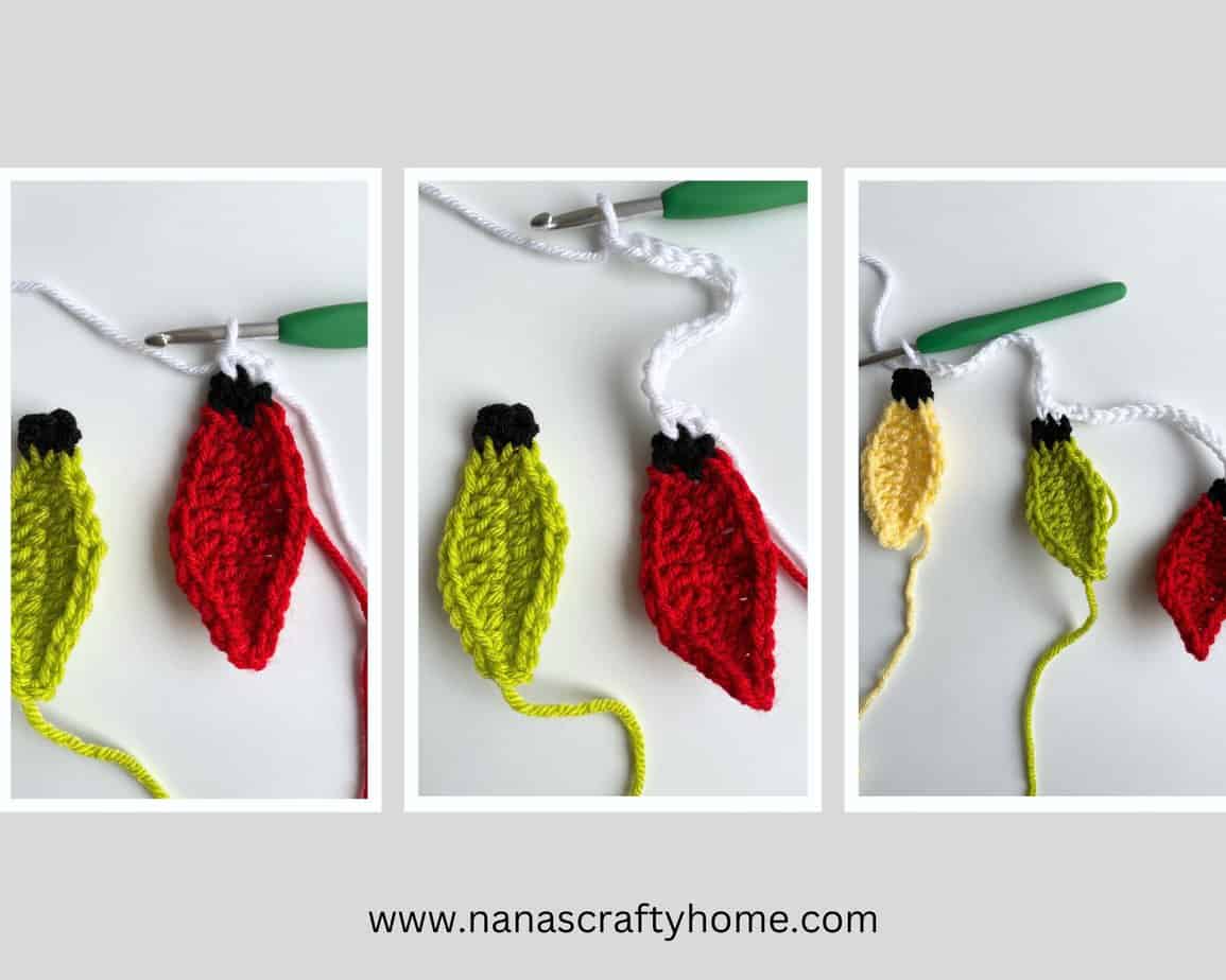 Christmas crochet bulb process