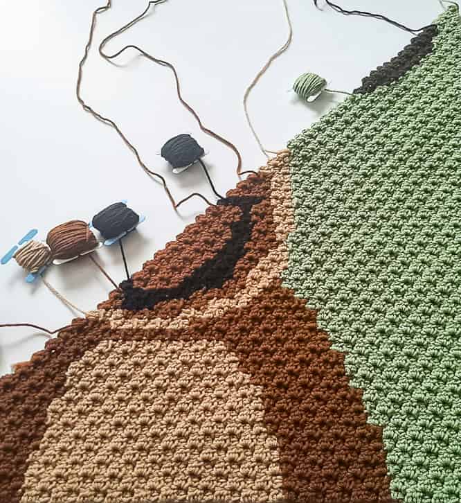Moose crochet blanket process