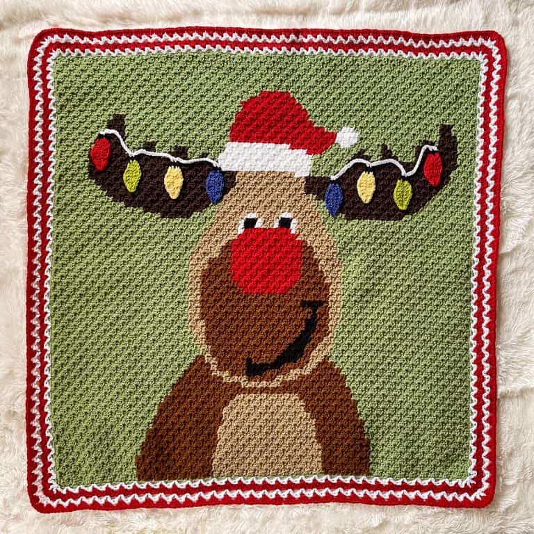 Crochet Moose C2C Blanket free crochet pattern