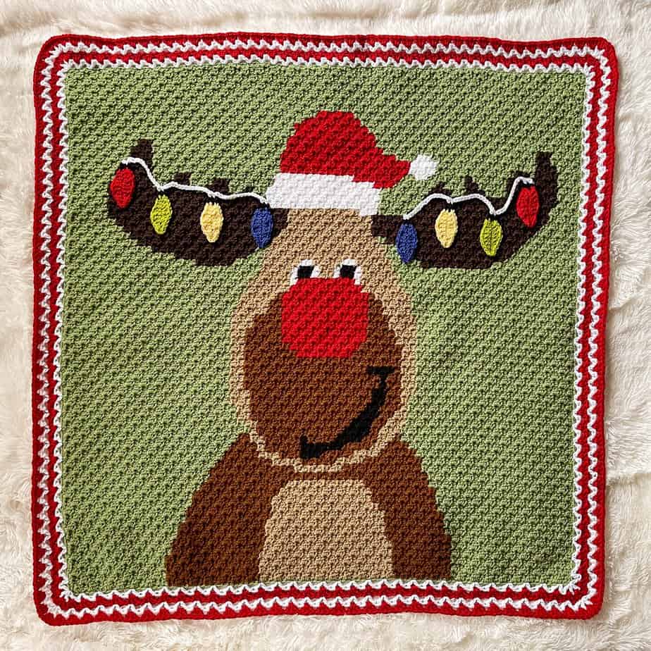 Crochet Moose C2C Blanket free crochet pattern