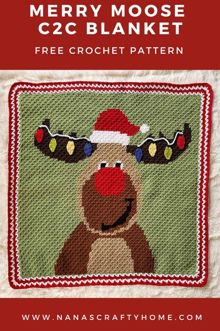 Crochet Moose C2C Blanket free crochet
