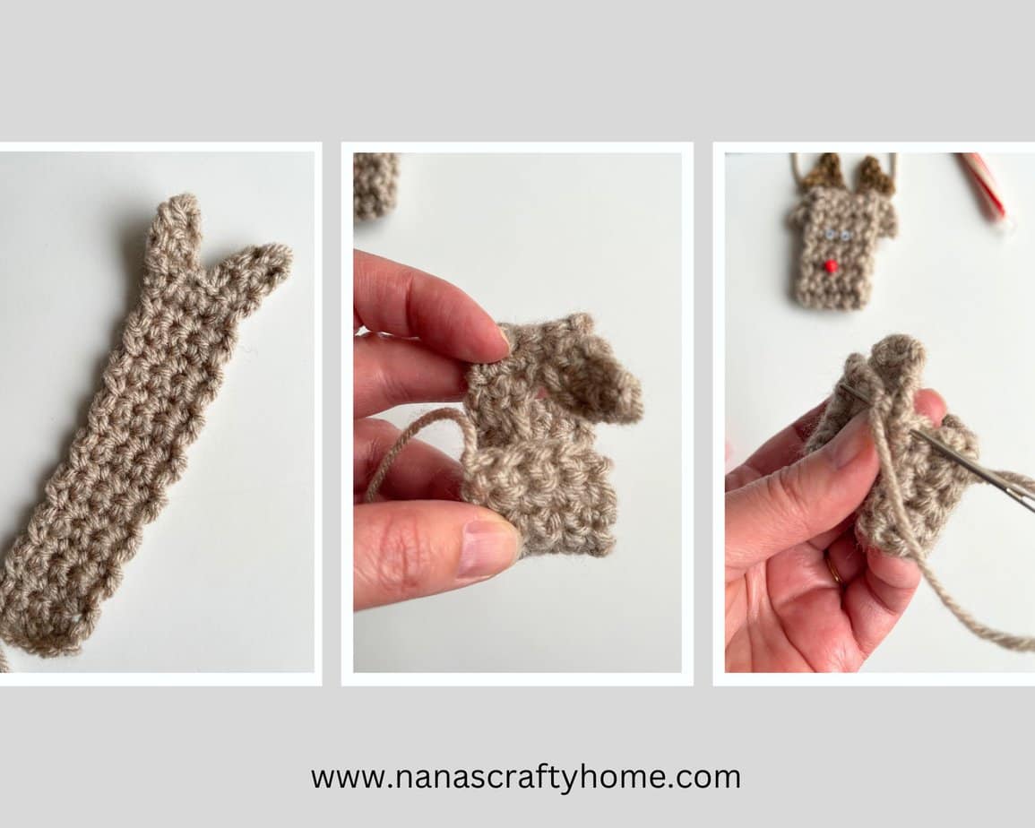 Crochet Reindeer Ornament process