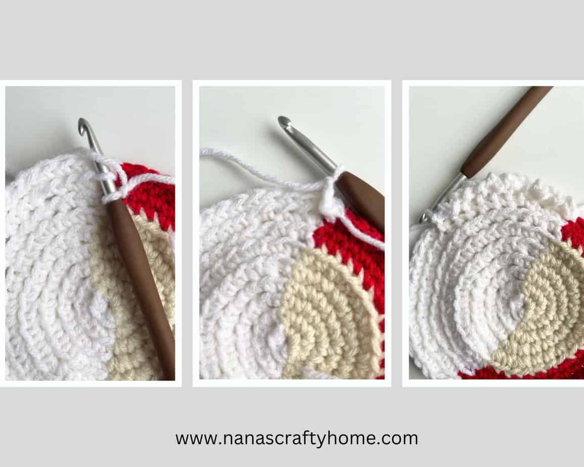 Santa Towel Topper beard process