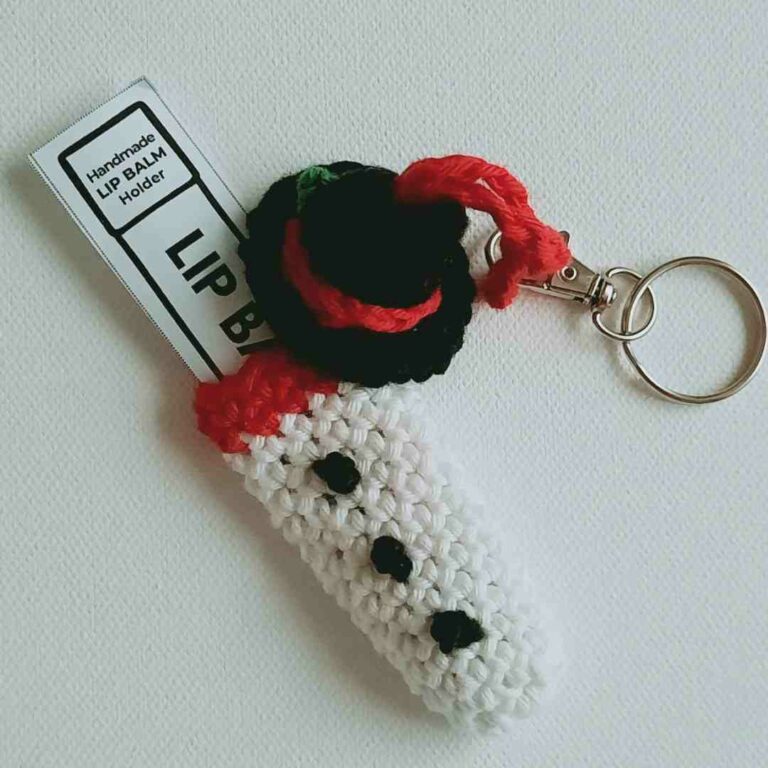 Snowman Lip Balm Key Chain by Start Crochet