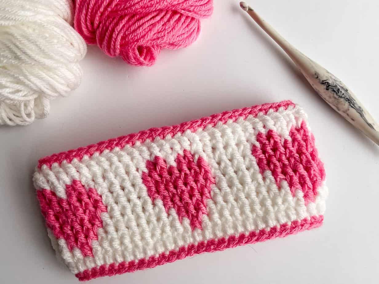 Heart crochet ear warmer toddler size