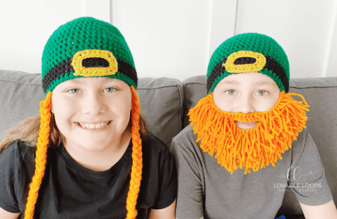 Irish Lad and Lassie Beanies by Loveable Loops
