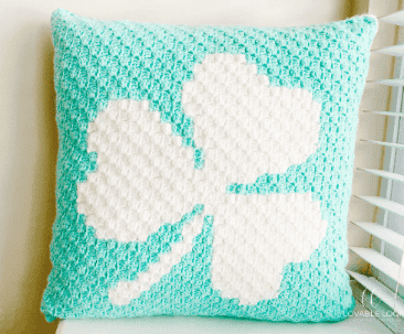 Shamrock C2C Pillow by Loveable Loops