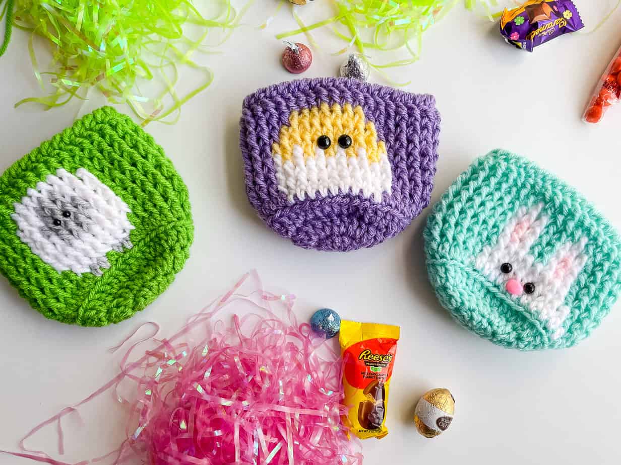 small Easter crochet treat cups