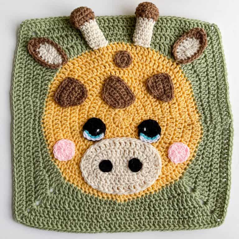 Crochet Giraffe Square free pattern