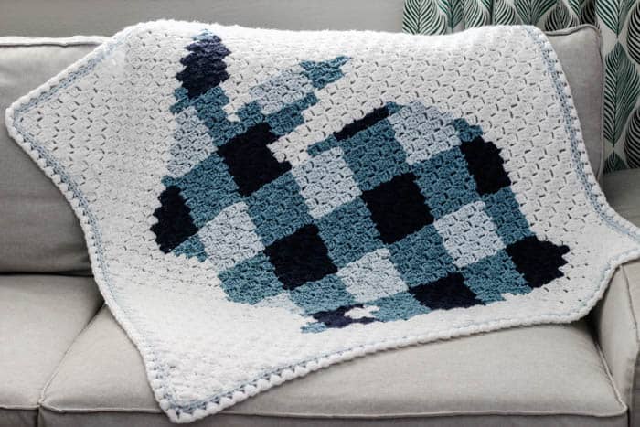 Plaid Bunny C2C Throw by Make and Do Crew