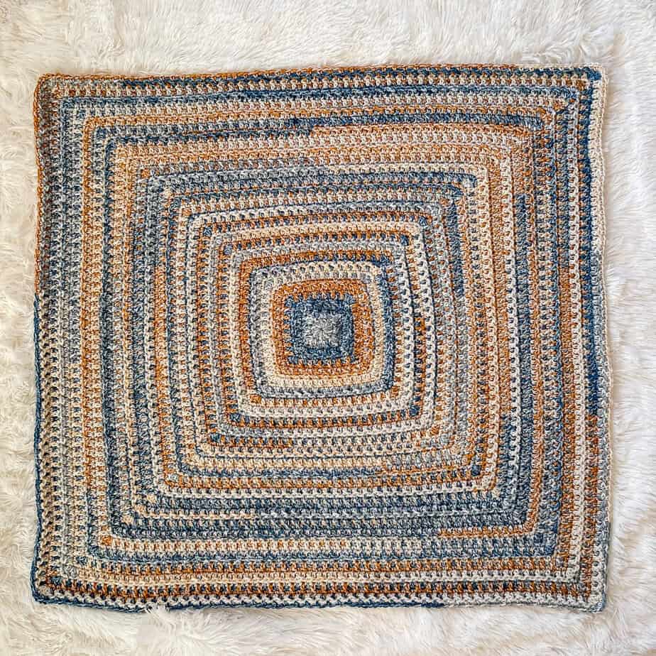 flat crochet square center out blanket