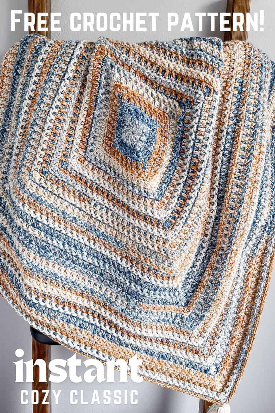 Coastal Haven crochet square blanket pattern