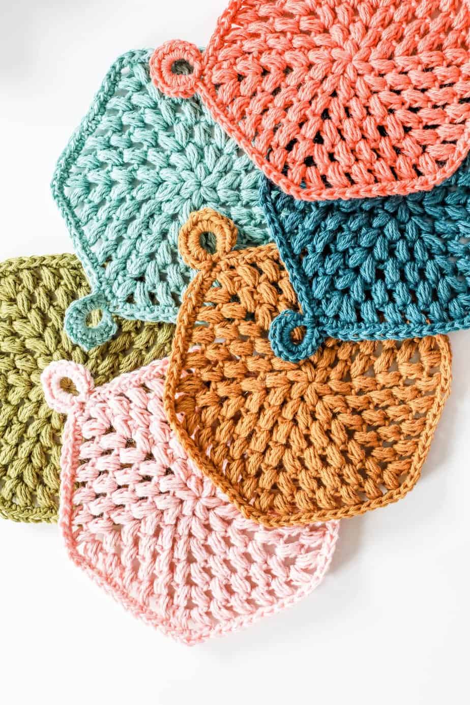 Hexi Puff Coasters by TL Yarn crafts