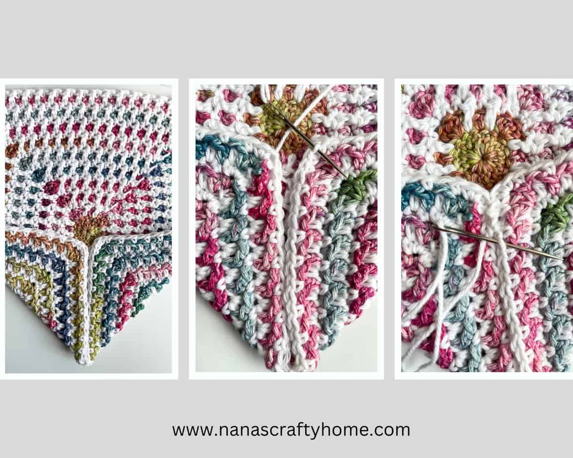 Folding and seaming first corner of square