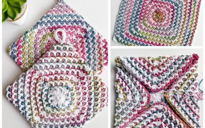 Pot Holder Crochet Double Thick Hot Pad made from a Square!