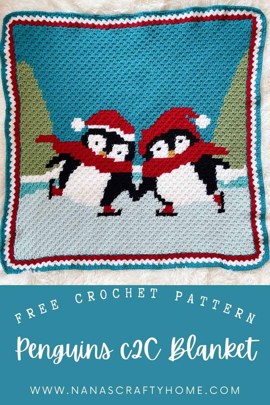 Crochet skating penguins throw free pattern