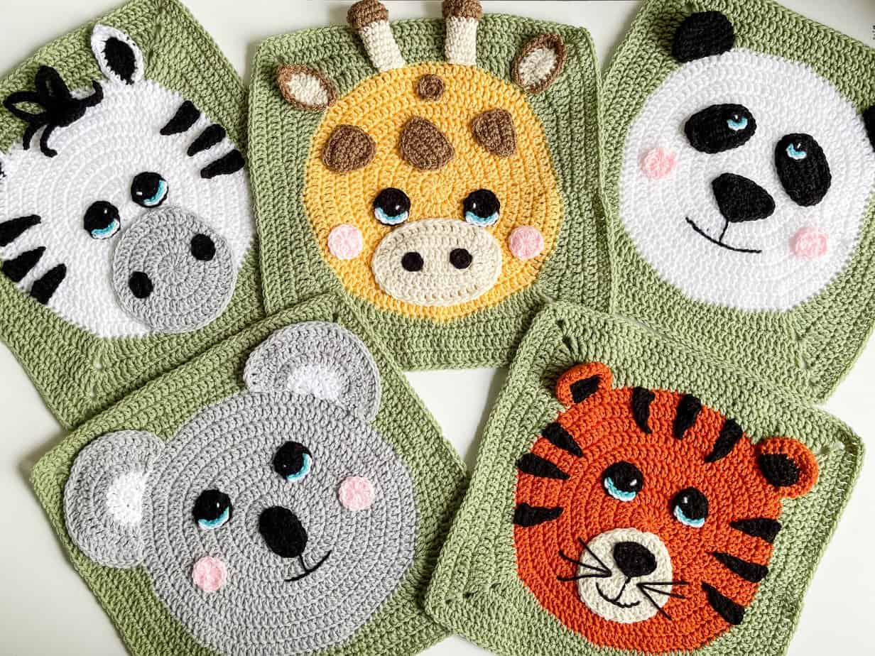 Wildlife Animal Squares 1-5 free patterns